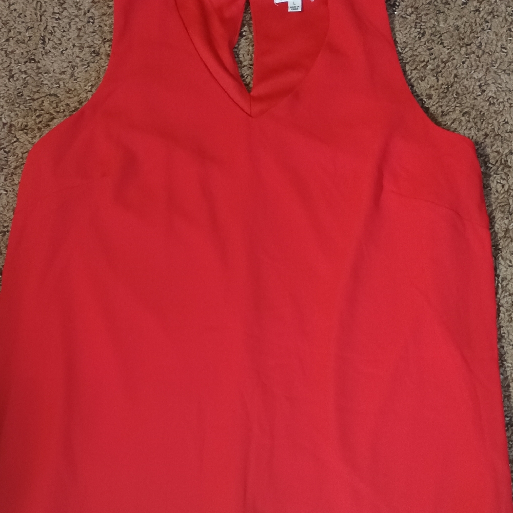 Sleeveless Red And Cream Women's Dress